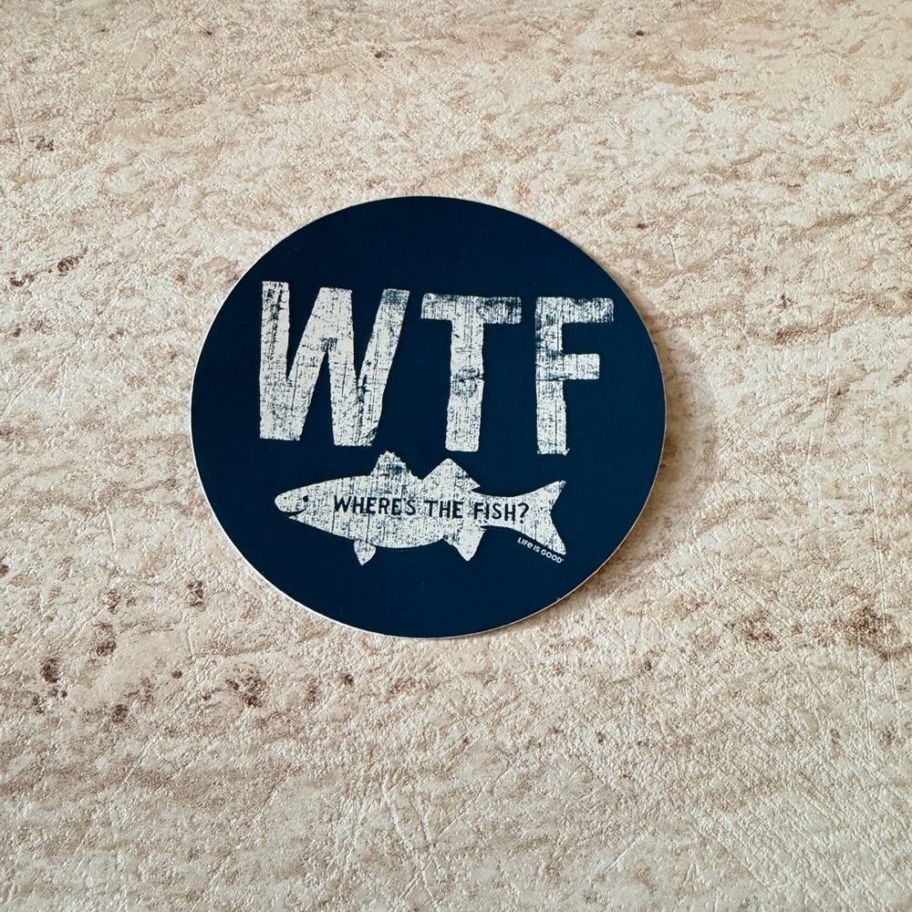 Life Is Good Dark Blue Fish Sticker